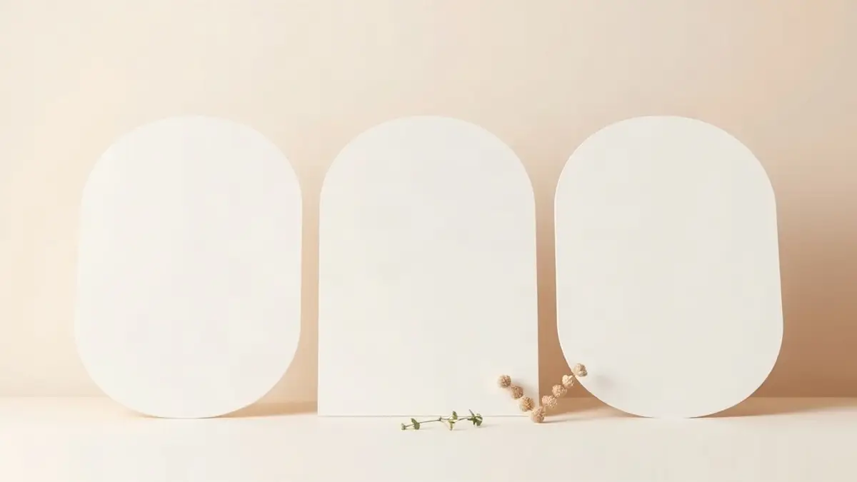 رسم توضيحي لثلاثة ألواح منفصلة يرمز إلى فصل تجهيزات العروس وجهاز البيت وتحضيرات الحفل